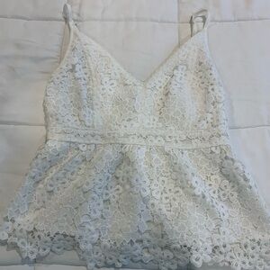 Abercrombie and Fitchburg white peplum tank top
